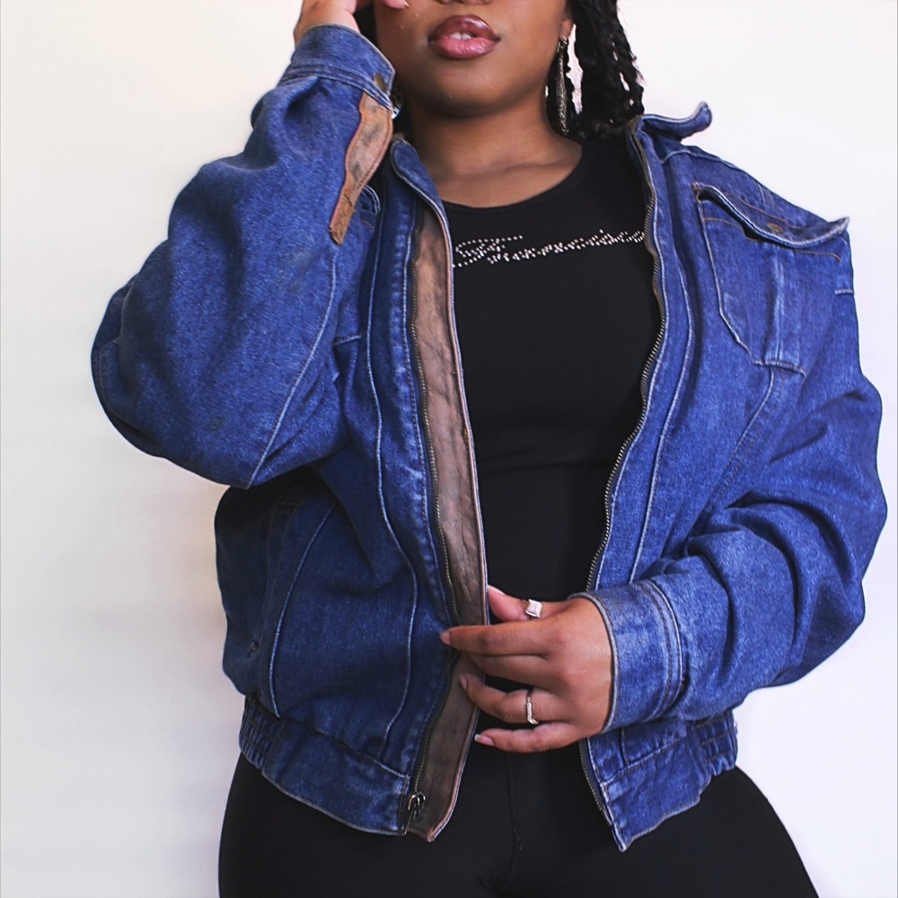 Vintage Denim Jacket w/ Leather Accents